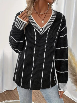 Liora Paris™ | Pull Rayé Décontracté à Manches Longues - LUNAEVE