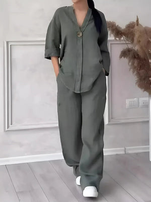 Margherita™ | Ensemble décontracté en lin - LUNAEVE