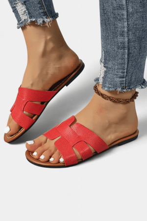 Sylvie™ | Sandales Plates au Design Classique avec Découpe Géométrique - LUNAEVE