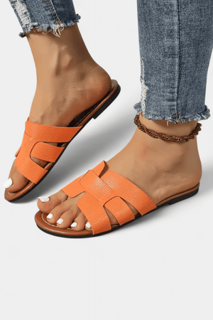 Sylvie™ | Sandales Plates au Design Classique avec Découpe Géométrique - LUNAEVE