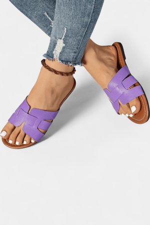 Sylvie™ | Sandales Plates au Design Classique avec Découpe Géométrique - LUNAEVE