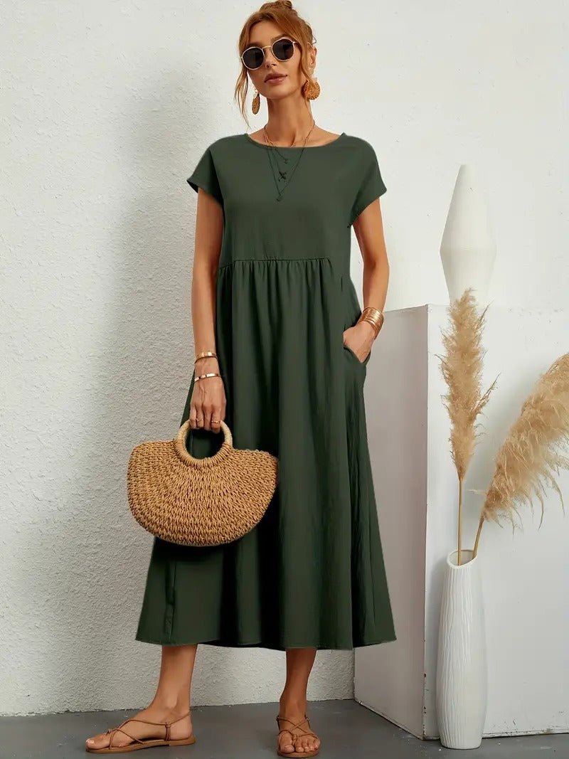 Juliane™ | Robe en lin premium avec poches - LUNAEVE