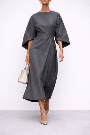 Lorraine™ | Robe longue ceinturée et raffinée - LUNÆVE