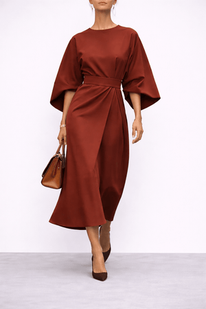 Lorraine™ | Robe longue ceinturée et raffinée - LUNÆVE