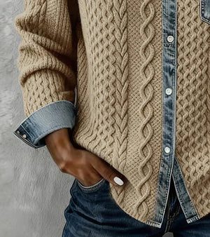 Riza | Gilet à boutons avec motif en relief - LUNAEVE