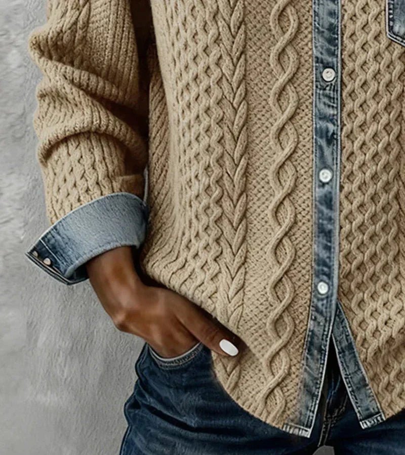 Riza | Gilet à boutons avec motif en relief - LUNAEVE